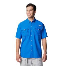 Columbia Herren PFG Bahama II Kurzarmshirt, Herren, Men's PFG Bahama™ II Short Sleeve Shirt, Lebhaftes Blau, X-Large von Columbia