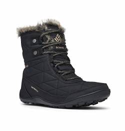 Columbia Minx Shorty III wasserdichte Schneestiefel für Damen, Schwarz (Black x Pebble), 37 EU von Columbia