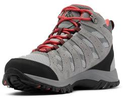 Columbia Redmond III Mid WP wasserdichte Wanderstiefel für Damen, Grau (Steam x Red Coral), 36.5 EU von Columbia