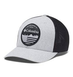 Columbia Unisex-Erwachsene Netz-Ballkappe Cap, Grey Heather/Black/Flag, Small-Medium von Columbia