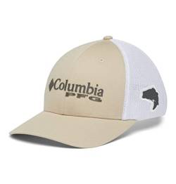 Columbia Unisex-Erwachsene PFG Logo Mesh Ball Hohe Krone Cap, Fossil, Grill, weiß, Bass, XX-Large von Columbia