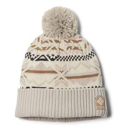 Columbia Unisex-Erwachsene Palmer Peak Pom Beanie Mütze, Kreide Karierte Spitzen, Dark Stone, One Size von Columbia