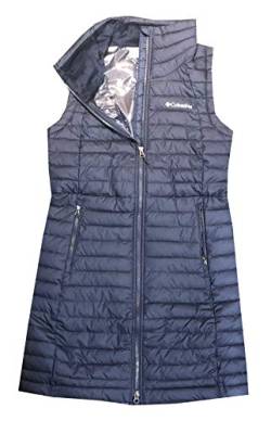 Columbia Women's White Out Long Puffer Omni Heat Full Zip Insulated Vest (Navy, M) von Columbia