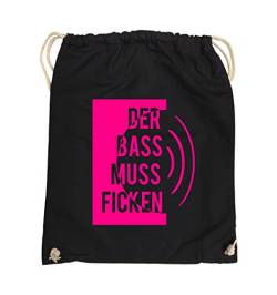 Comedy Bags - DER BASS MUSS Ficken - Turnbeutel - 37x46cm - Farbe: Schwarz/Pink von Comedy Bags