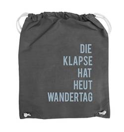 Comedy Bags - DIE Klapse HAT HEUT Wandertag - Turnbeutel - 37x46cm - Farbe: Dunkelgrau/Eisblau von Comedy Bags