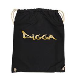 Comedy Bags - Digga im Graffiti Style - Turnbeutel - 37x46cm - Farbe: Schwarz/Gold von Comedy Bags