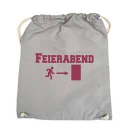 Comedy Bags - Feierabend - EXIT - Turnbeutel - 37x46cm - Farbe: Hellgrau/Fuchsia von Comedy Bags