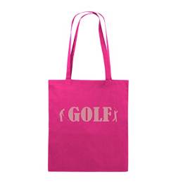 Comedy Bags - Golf - 2SPIELER - Jutebeutel - Lange Henkel - 38x42cm - Farbe: Pink/Rosa von Comedy Bags