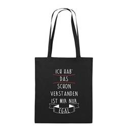 Comedy Bags - Ich hab das Schon verstanden, ist Mir nur egal - Jutebeutel - Lange Henkel - 38x42cm - Farbe: Schwarz/Weiss-Rot von Comedy Bags