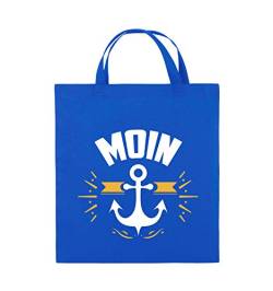 Comedy Bags - Moin - Anker - Jutebeutel - Kurze Henkel - 38x42cm - Farbe: Royalblau/Weiss-Gelb von Comedy Bags