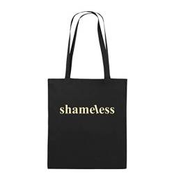 Comedy Bags - Shameless - Logo - Jutebeutel - Lange Henkel - 38x42cm - Farbe: Schwarz/Beige von Comedy Bags