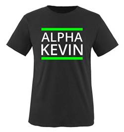 Alpha Kevin - Herren T-Shirt - Schwarz/Weiss-Neongrün Gr. 3XL von Comedy Shirts