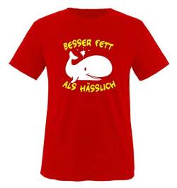 Comedy Shirts - Besser FETT - ALS HÄSSLICH - Herren T-Shirt - Rot/Weiss-Gelb Gr. XL von Comedy Shirts