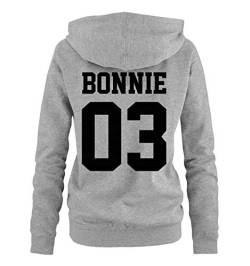 Comedy Shirts - Bonnie 03 - Damen Hoodie - Grau / Schwarz - Gr. M von Comedy Shirts