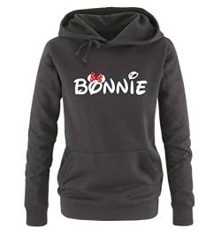 Comedy Shirts - Bonnie - Minnie - Damen Hoodie - Schwarz / Weiss-Rot Gr. M von Comedy Shirts