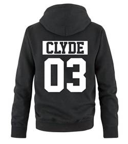 Comedy Shirts - Clyde 03 - NEGATIV - Herren Hoodie - Schwarz / Weiss Gr. S von Comedy Shirts