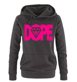 Comedy Shirts DOPE - dope Diamond Damen Hoodie Schwarz/Pink Gr. L von Comedy Shirts