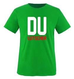 Comedy Shirts - DU LUTSCHER - Herren T-Shirt - Grün/Weiss-Rot Gr. XL von Comedy Shirts