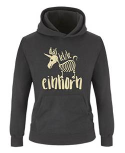 Comedy Shirts - Das letzte Einhorn 2 - Mädchen Hoodie - Schwarz/Beige Gr. 98/104 von Comedy Shirts