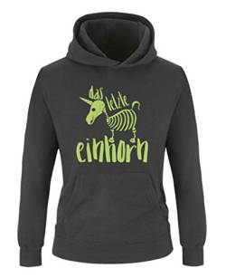 Comedy Shirts - Das letzte Einhorn 2 - Mädchen Hoodie - Schwarz/Grün Gr. 122/128 von Comedy Shirts