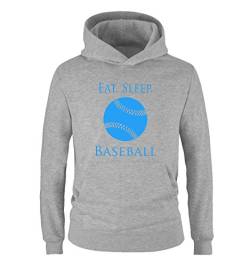 Comedy Shirts - EAT. Sleep. Baseball - Ball - Jungen Hoodie - Grau/Blau Gr. 152/164 von Comedy Shirts