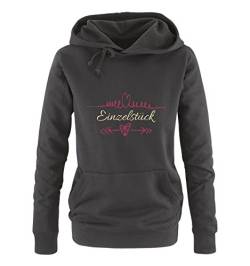 Comedy Shirts Einzelstück - Herz Pfeile - Damen Hoodie - Schwarz/Beige-Fuchsia Gr. L von Comedy Shirts