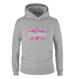 Comedy Shirts - Einzelstück - Herz Pfeile - Mädchen Hoodie - Grau/Weiss-Pink Gr. 152 von Comedy Shirts