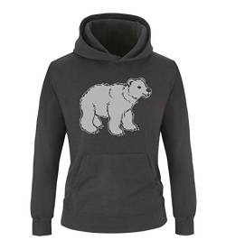 Comedy Shirts - Eisbär - Kinder Hoodie - Schwarz/Silber Gr. 134/146 von Comedy Shirts