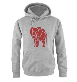 Comedy Shirts Elefant - Herren Hoodie - Grau/Rot Gr. XXL von Comedy Shirts