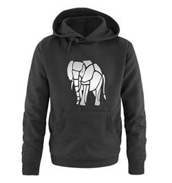 Comedy Shirts Elefant - Herren Hoodie - Schwarz/Silber Gr. XXL von Comedy Shirts