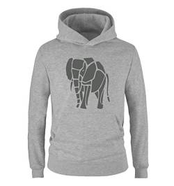Comedy Shirts - Elefant - Jungen Hoodie - Grau/Grau Gr. 98/104 von Comedy Shirts