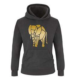 Comedy Shirts - Elefant - Jungen Hoodie - Schwarz/Gold Gr. 152/164 von Comedy Shirts