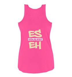 Comedy Shirts - Es eskaliert eh - Graffiti - Damen Tank Top - Pink/Beige-Weiss Gr. L von Comedy Shirts