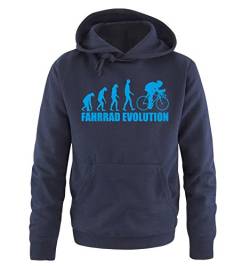 Comedy Shirts Fahrrad Evolution - Herren Hoodie - Navy/Blau Gr. L von Comedy Shirts