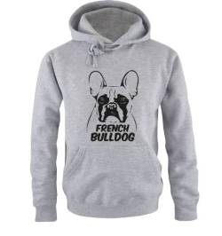 Comedy Shirts French Bulldog - Einfarbig - Herren Hoodie - Grau/Schwarz Gr. M von Comedy Shirts