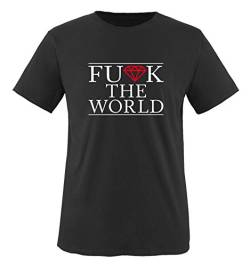 Comedy Shirts - Fuck The World - Herren T-Shirt - Schwarz/Weiss-Rot Gr. M von Comedy Shirts