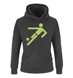 Comedy Shirts - Fussballspieler - Jungen Hoodie - Schwarz/Grün Gr. 140 von Comedy Shirts