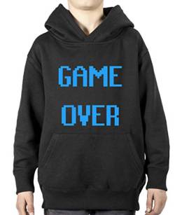 Comedy Shirts - Game Over Pixel - Jungen Hoodie - Schwarz/Blau Gr. 122/128 von Comedy Shirts