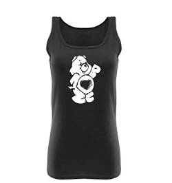 Comedy Shirts - Glücksbärchi - Damen Tank Top - Schwarz/Weiss Gr. L von Comedy Shirts