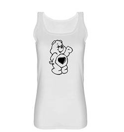 Comedy Shirts - Glücksbärchi - Damen Tank Top - Weiss/Schwarz Gr. M von Comedy Shirts