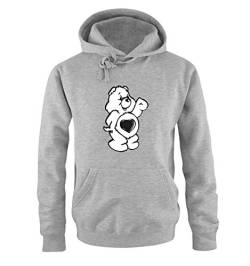 Comedy Shirts Glücksbärchi - Herren Hoodie - Grau/Schwarz-Weiss Gr. L von Comedy Shirts