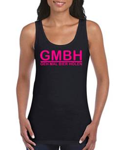 Comedy Shirts - GmbH GEH mal Bier Holen - Damen Tank Top - Schwarz/Pink Gr. XXL von Comedy Shirts