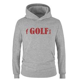 Comedy Shirts - Golf - Zwei Spieler - Jungen Hoodie - Grau/Rot Gr. 122/128 von Comedy Shirts