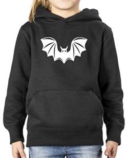 Comedy Shirts - Halloween Fledermaus - Mädchen Hoodie - Schwarz/Weiss Gr. 152/164 von Comedy Shirts