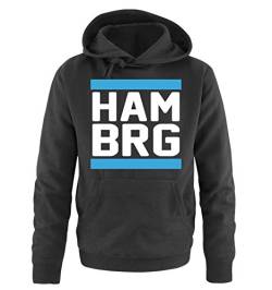 Comedy Shirts - Hamburg - Herren Hoodie - Schwarz / Weiss-Blau Gr. XXL von Comedy Shirts