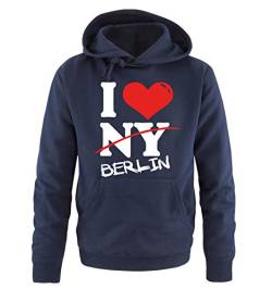 Comedy Shirts I Love Berlin - NOT NY - Herren Hoodie in Navy Gr. L von Comedy Shirts