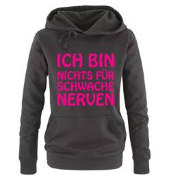 Comedy Shirts Ich Bin Nichts für schwache Nerven - Damen Hoodie - Schwarz/Pink Gr. XXL von Comedy Shirts