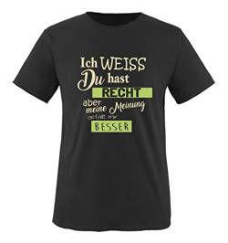 Comedy Shirts - Ich Weiss du hast Recht Aber Meine Meinung gefällt Mir Besser - Herren T-Shirt - Schwarz/Beige-Hellgrün Gr. 4XL von Comedy Shirts