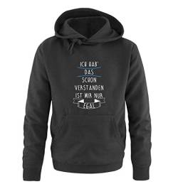 Comedy Shirts Ich hab das Schon verstanden, ist Mir nur egal. - Herren Hoodie - Schwarz/Weiss-Blau Gr. XXL von Comedy Shirts