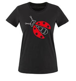 Comedy Shirts - MARIENKÄFER KOSTÜM - Damen T-Shirt - Schwarz/Weiss-Rot Gr. L von Comedy Shirts